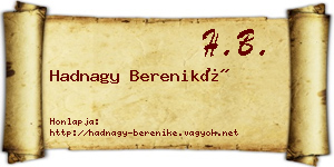 Hadnagy Bereniké névjegykártya